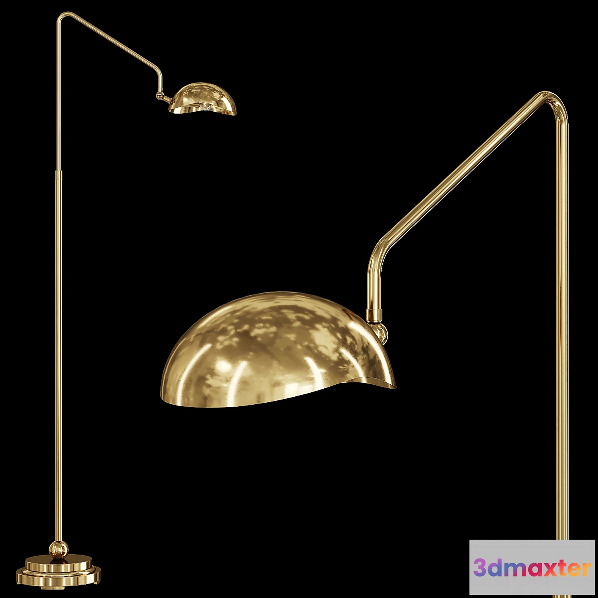 1403356 - Restoration Hardware CONVESSI FLOOR LAMP Brass 3D Max