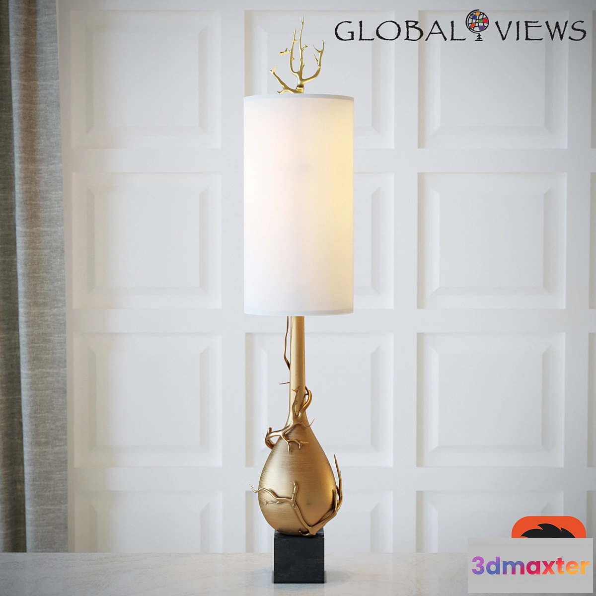 1405874 - Twig Bulb Floor Lamp-Brass 3D Max
