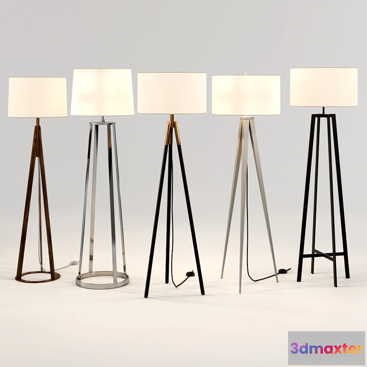 1407032 - Crate & Barrel Floor Lamp Set 2 3D Max