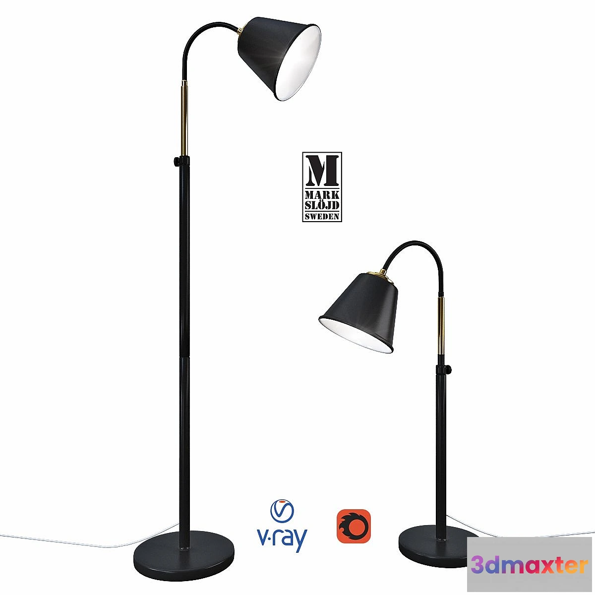 1422800 - Table and floor lamps model KOLDING from the company MARKSLOJD Sweden. 3D Max