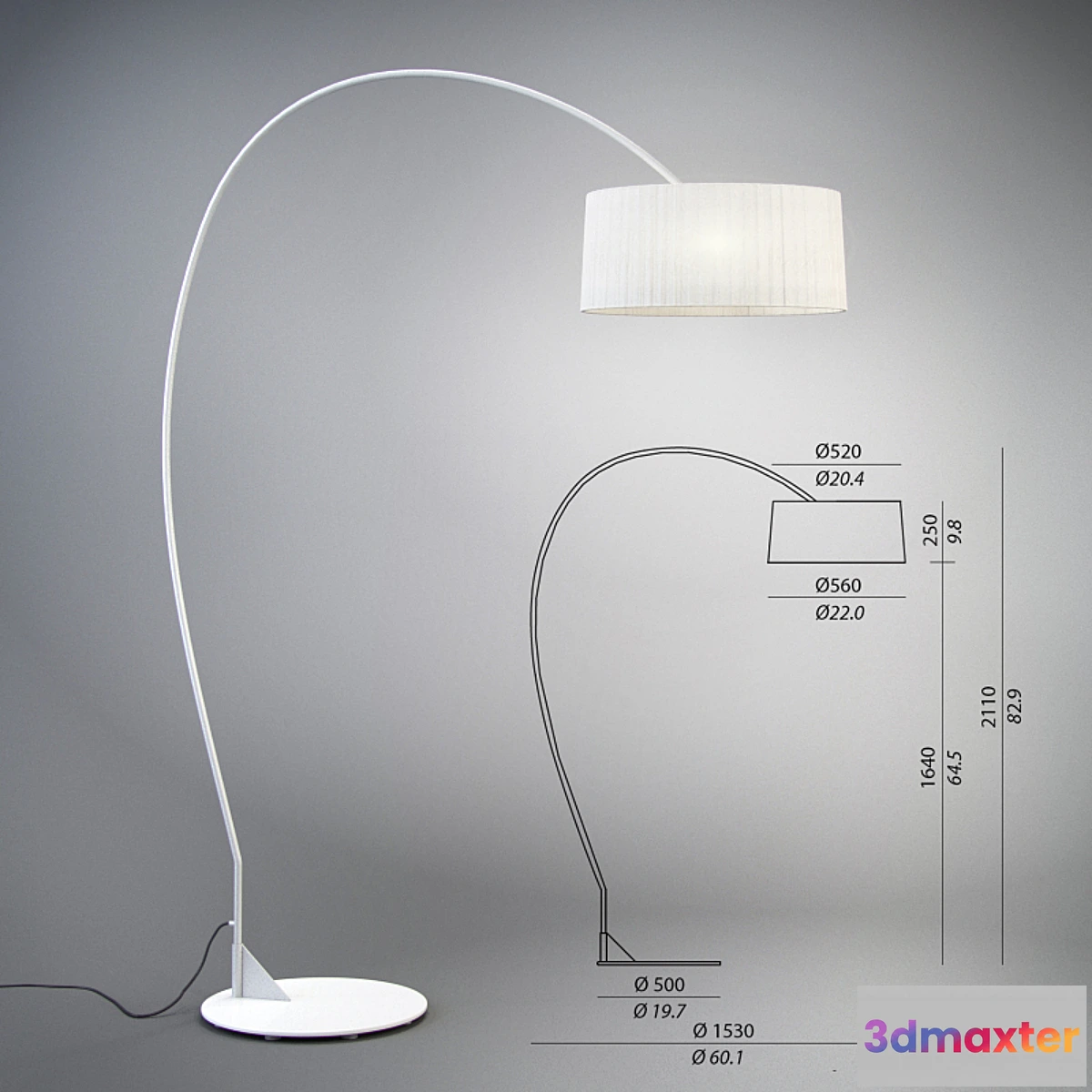 1428910 - CONTARDI Divina Arco floor lamp 3D Max