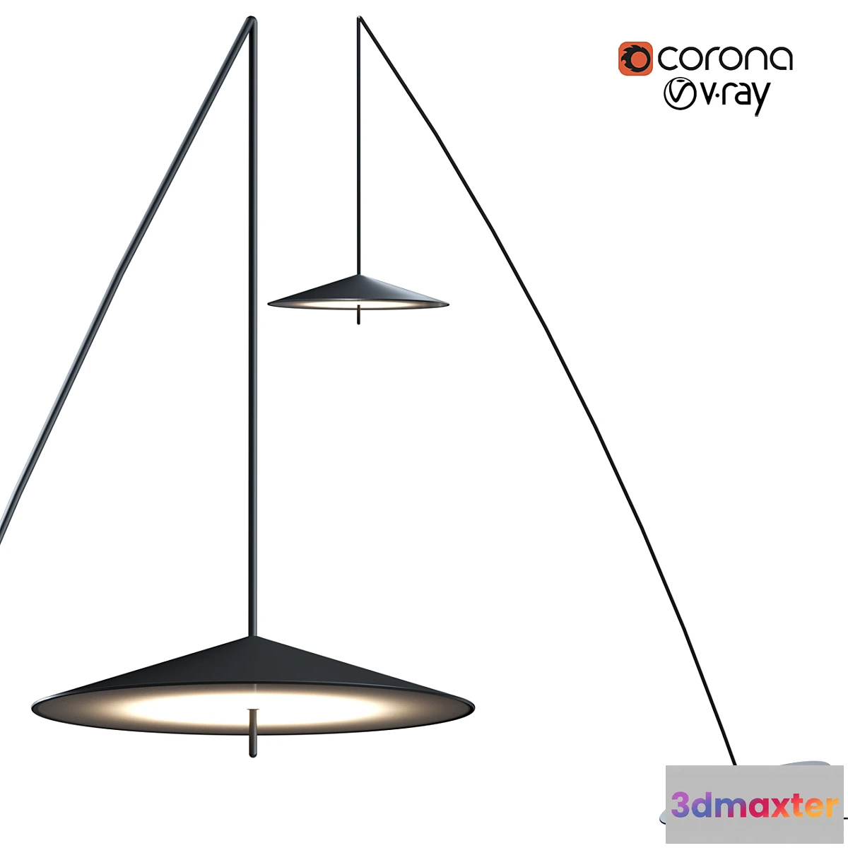 1458666 - STEEL FISHERMAN PENDANT FLOOR LAMP 3D Max