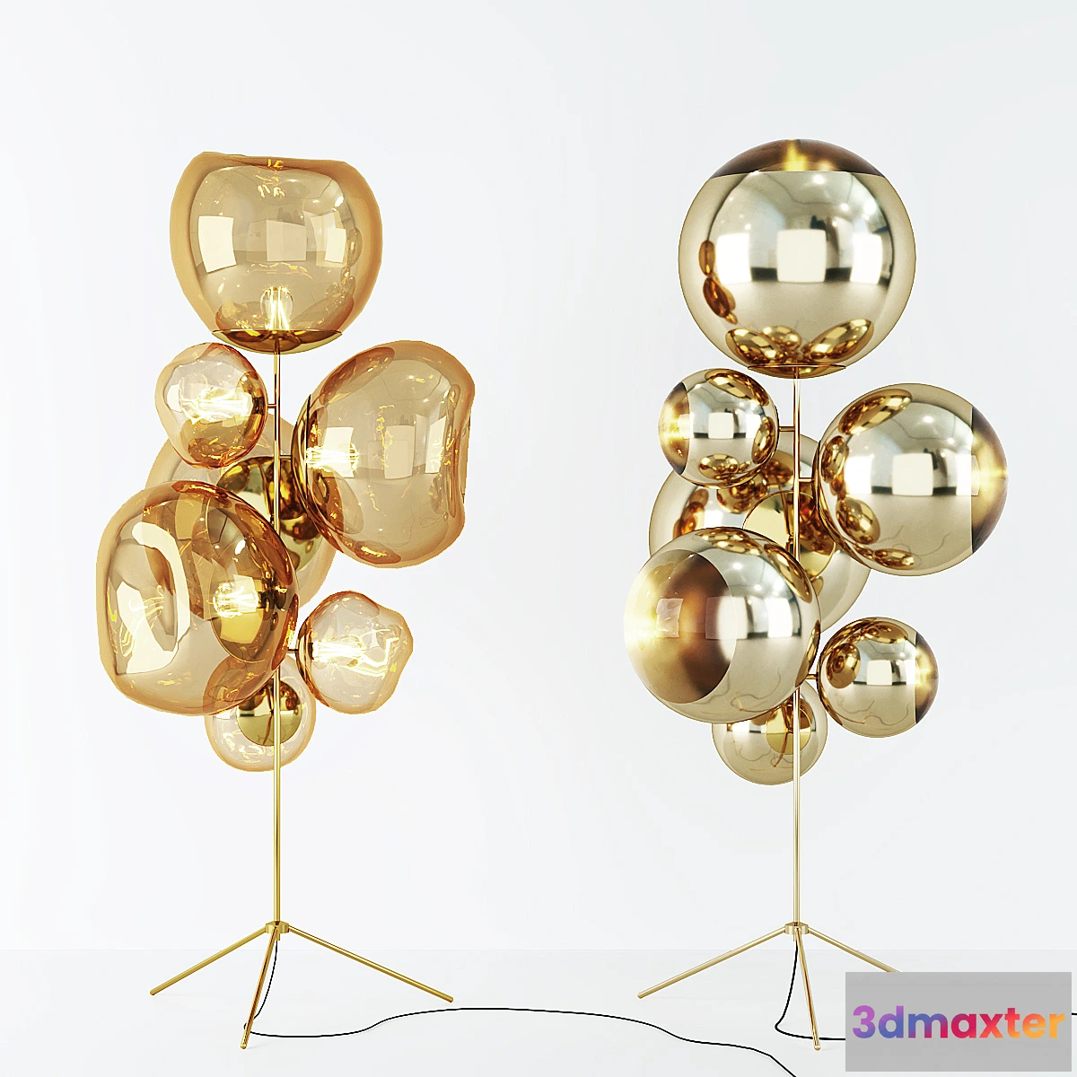 1460276 - Ball Stand Chandelier Gold 3D Max