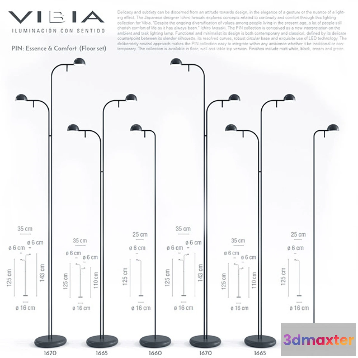 1466866 - Vibia Pin (floor & table set) 3D Max