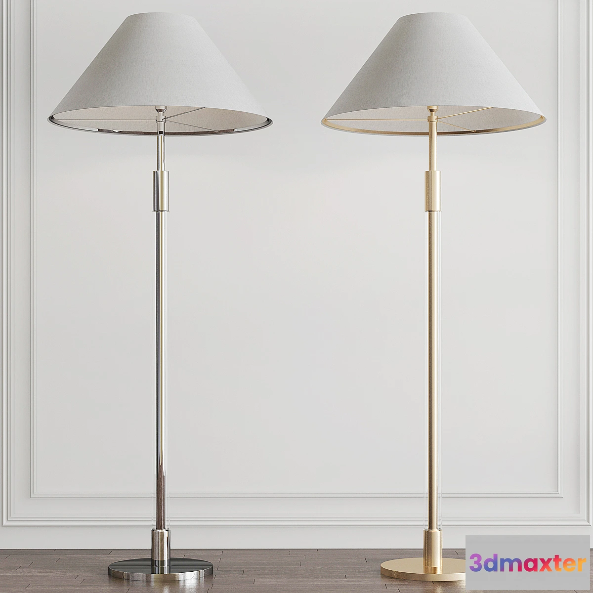 1477562 - Robert Polished Nickel Light Floor Lamp by Ralph Lauren 3D Max