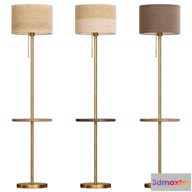 1542753 - Floor lamp with textile lampshade and table 3D Max