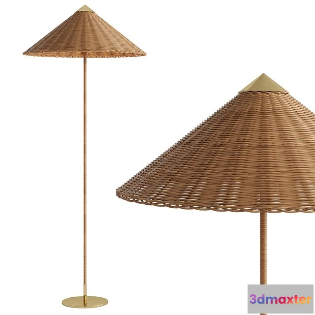 1561697 - Gubi 9602 Floor lamp - rattan shade 3D Max