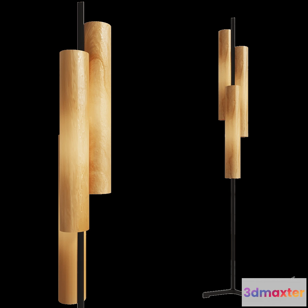 1656444 - LZF - Floor lamp BLACK NOTE TRIPLET 3D Max