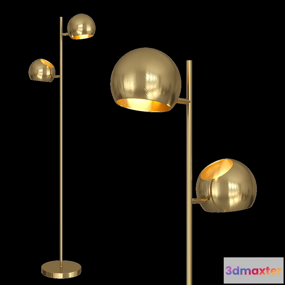 1656546 - Markslojd - Floor lamp EDGAR 2L 3D Max