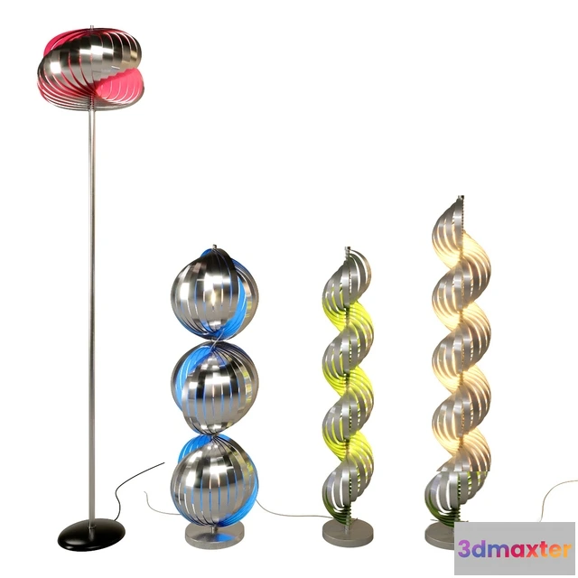 1656988 - lighting - Henri Mathieu Lighting Lamella floor lamps 3D Max