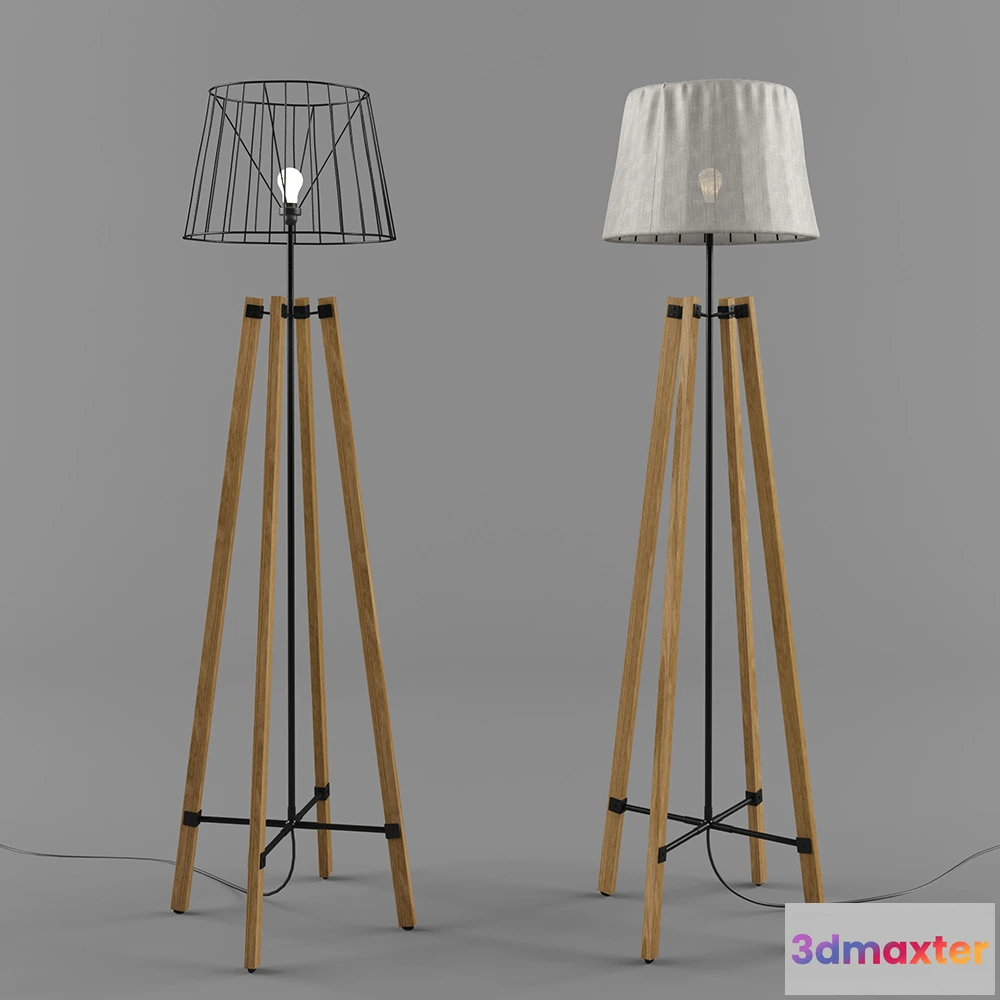 1657238 - lighting - Wood Wire Floor Lamp 3D Max