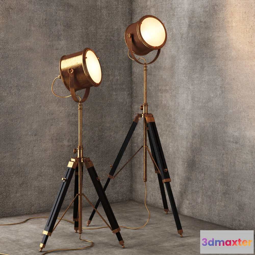 1657268 - lighting - Spotlight Floor Lamp FL038-1-BRS 3D Max