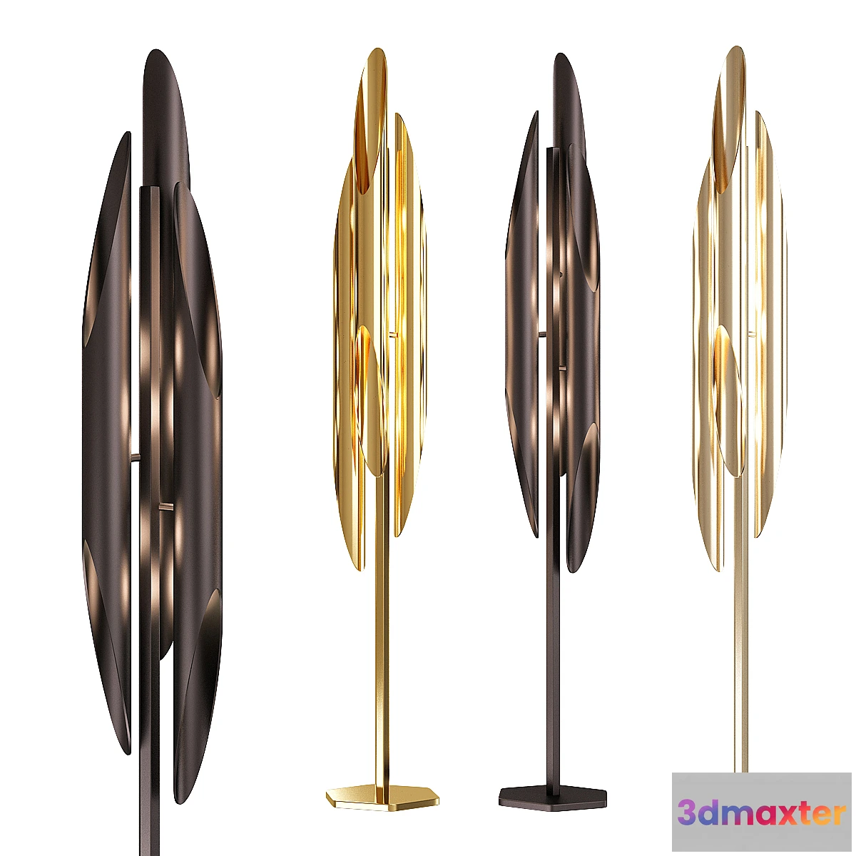 564617 - Coltrane Floor Lamp in Black and Steel