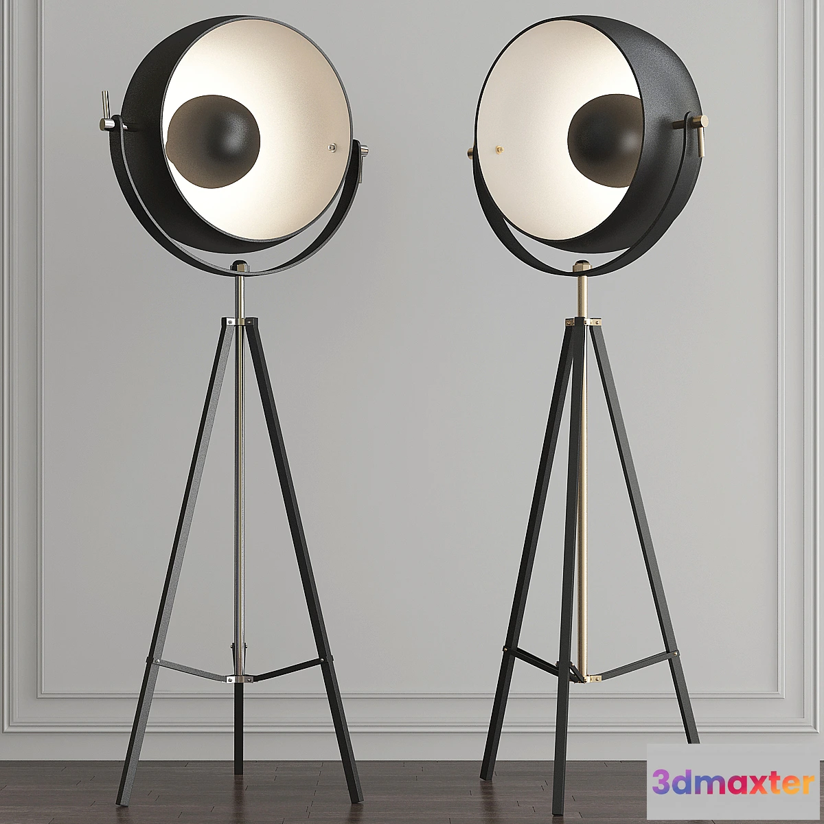 564625 - Backstage Matte Black & Polished Nickel Floor Lamp by ELK Home