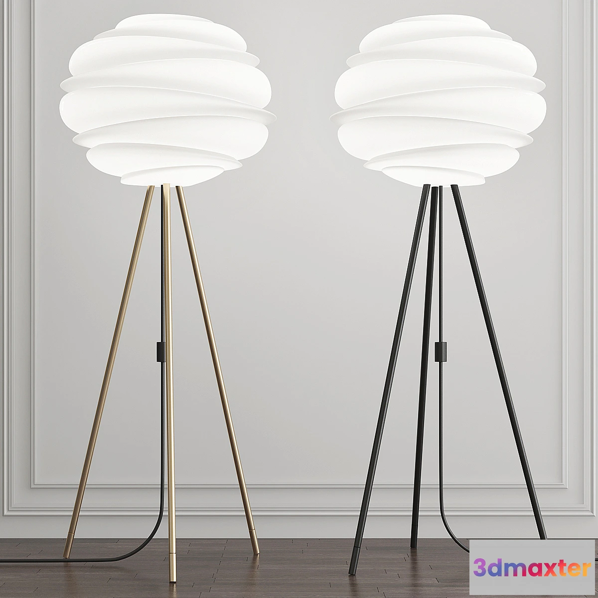 564627 - Carmina Matte Black Floor Lamp by Umage