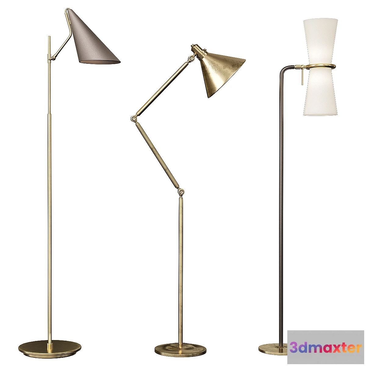 564847 - Clarkson Triple Floor Lamp