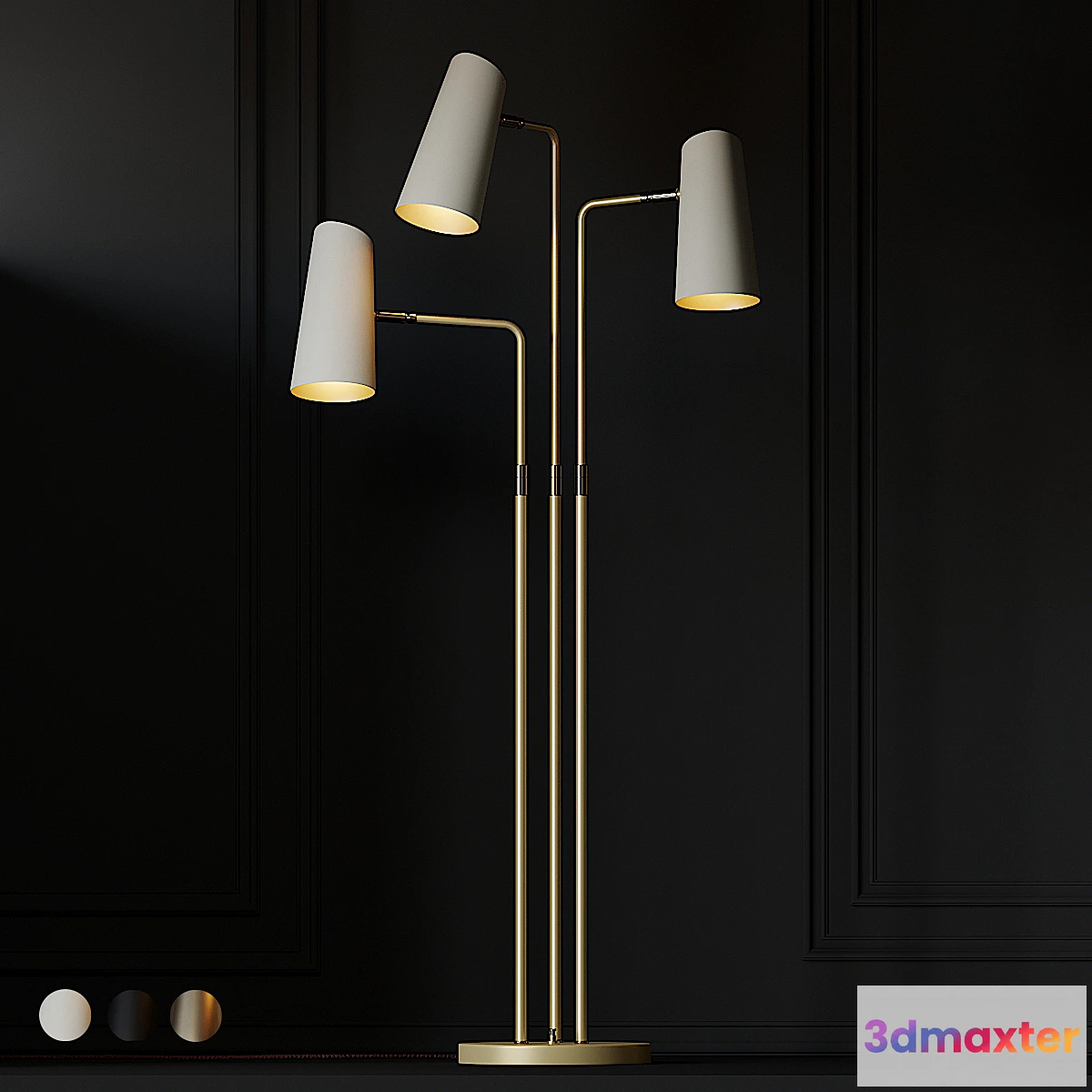 613541 - cypress 3-arm FLOOR LAMP