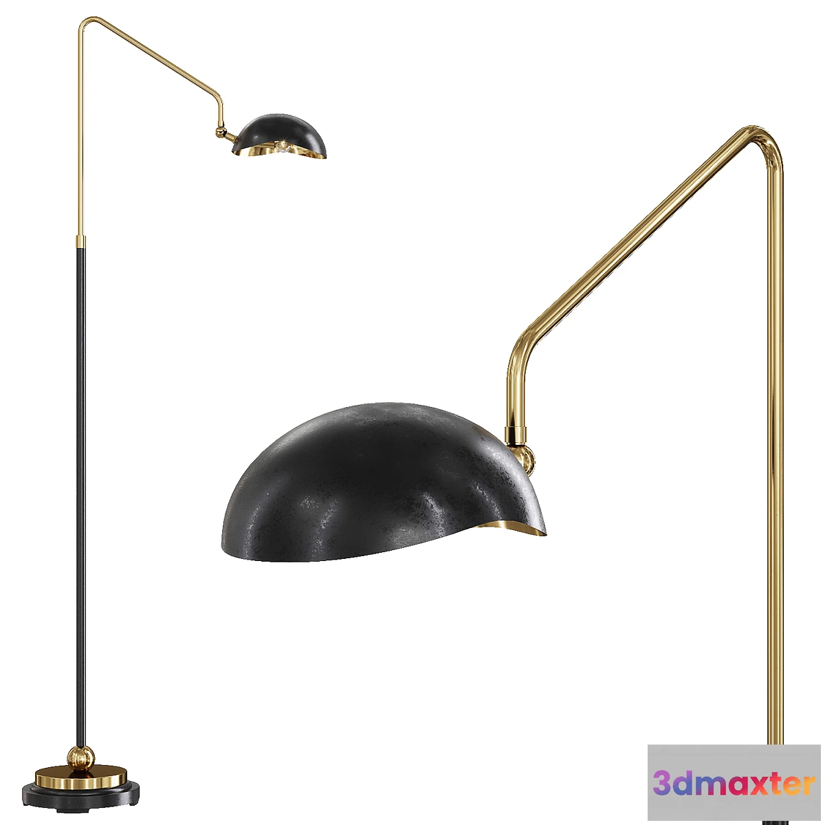 613581 - Restoration Hardware CONVESSI FLOOR LAMP Black and Brass
