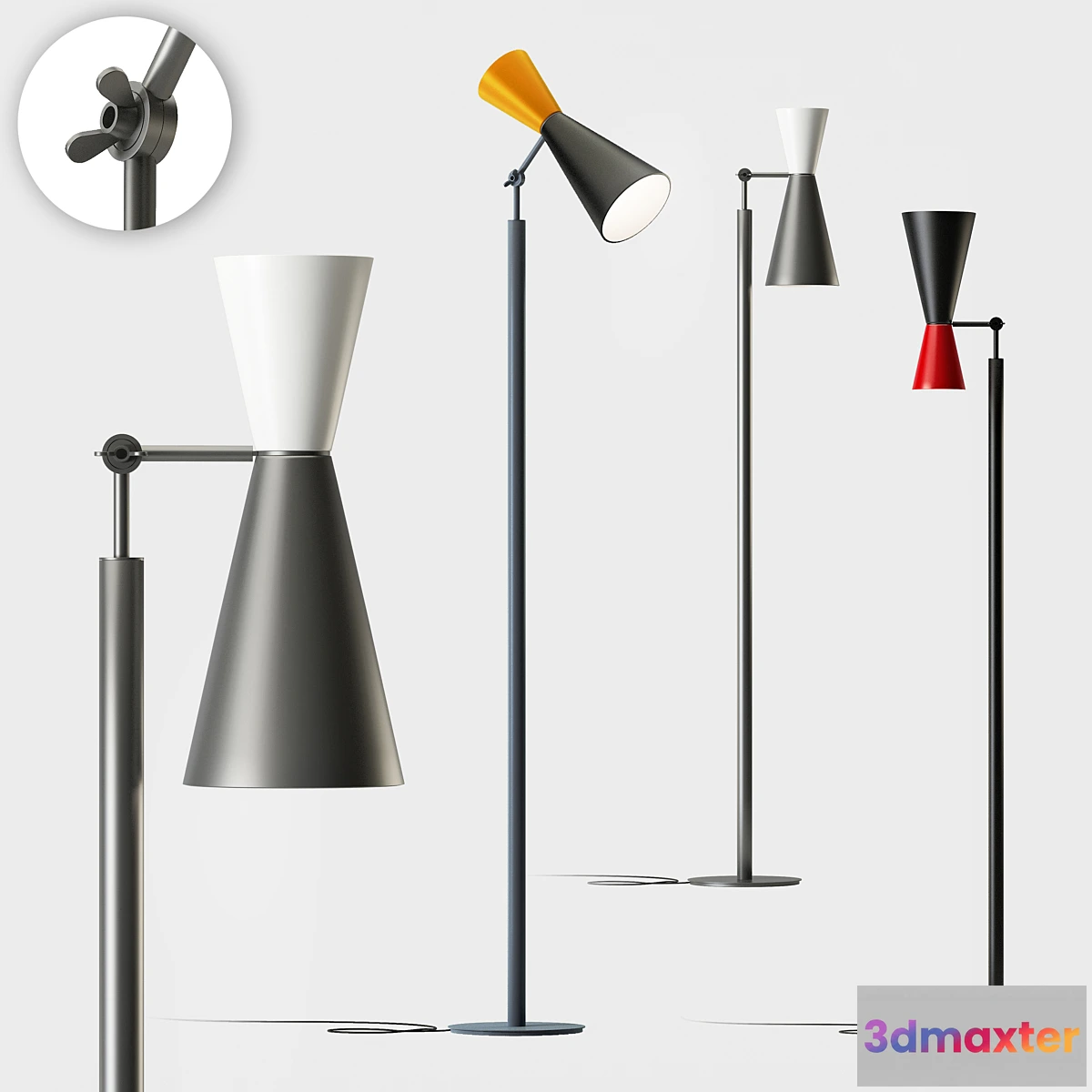 613751 - Parliament floor lamp by Le Corbusier