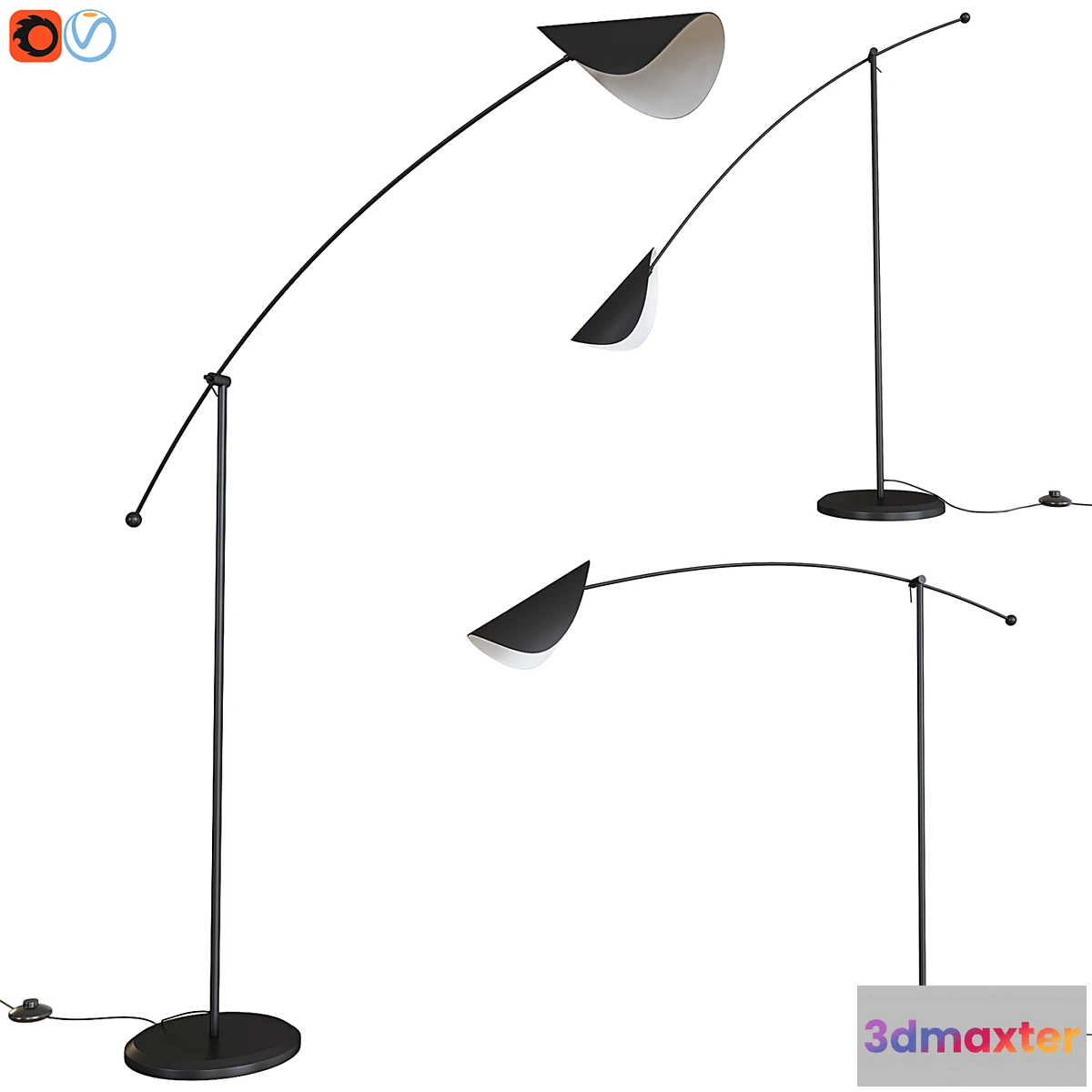 613823 - Funambule Adjustable Reading Arc Floor Lamp
