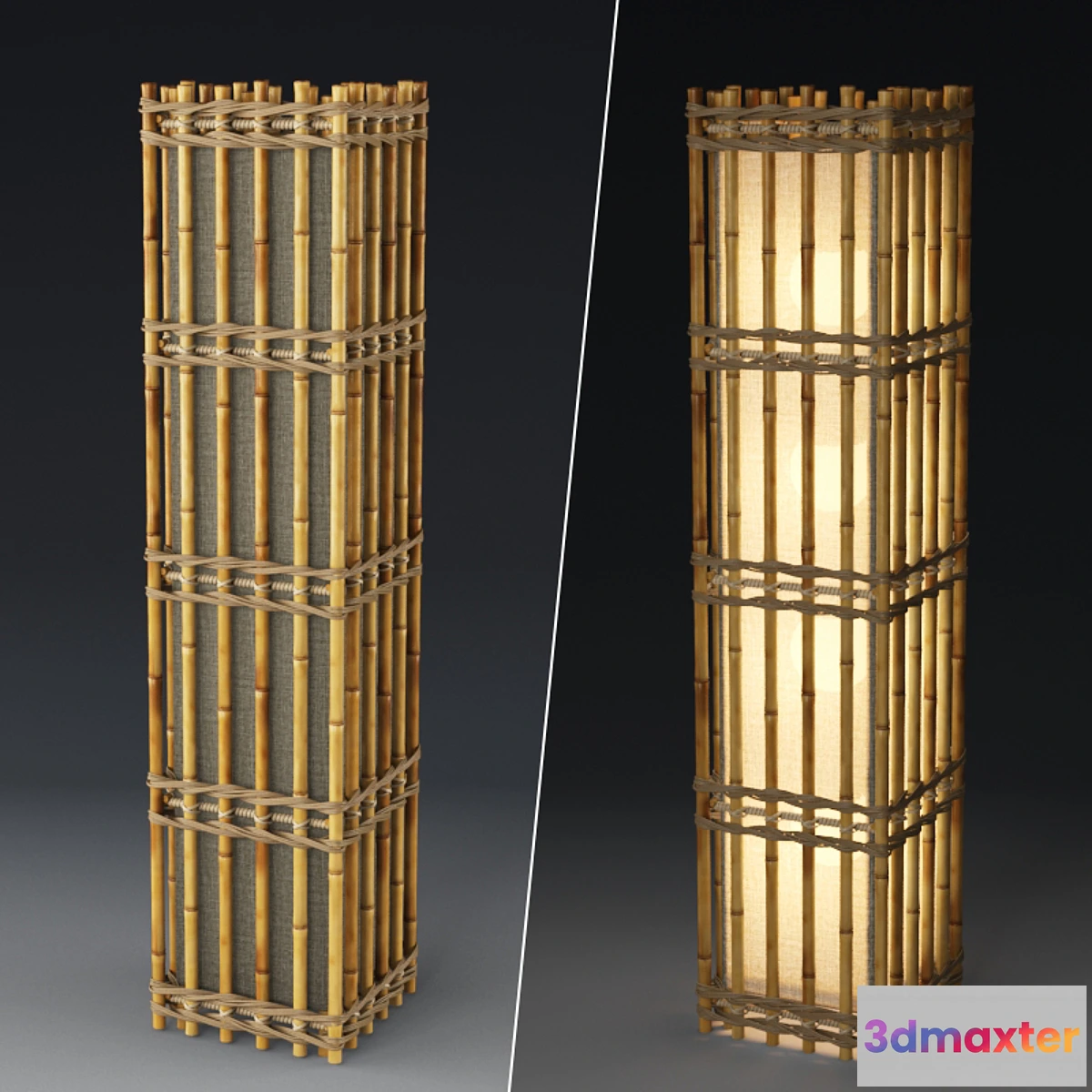 632825 - Rattan floor lamp