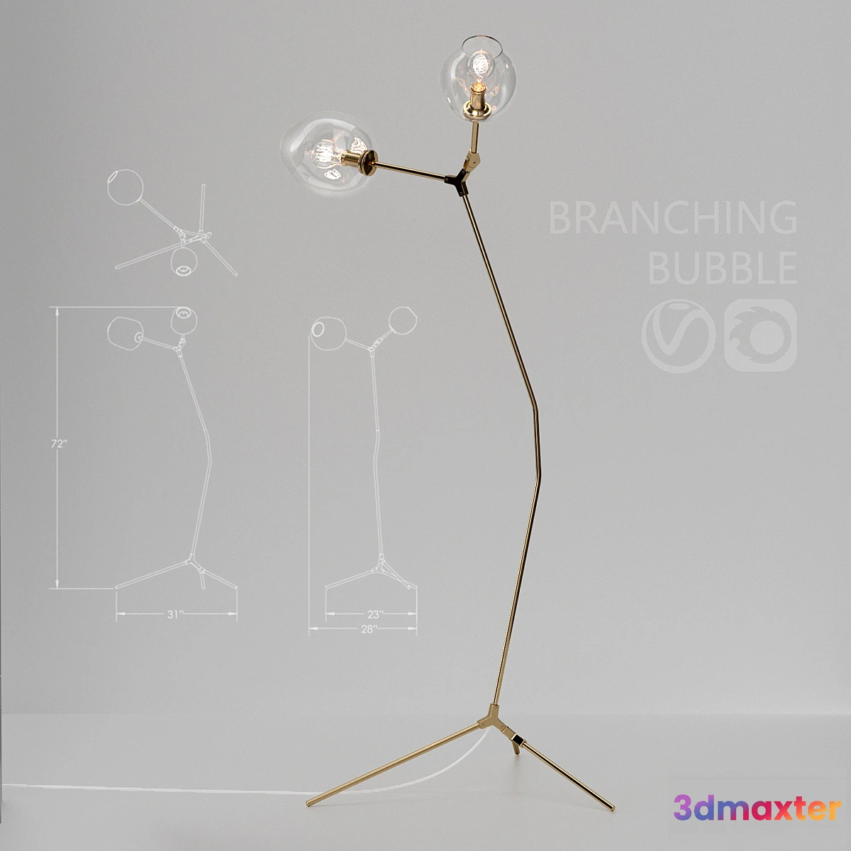 655667 - Floor lamp Branching bubble