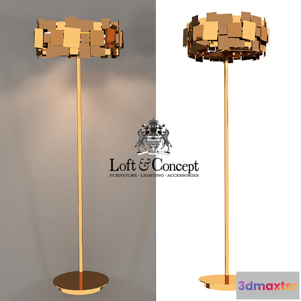 672957 - Floor lamp GOLD PLATE FLOOR LAMP