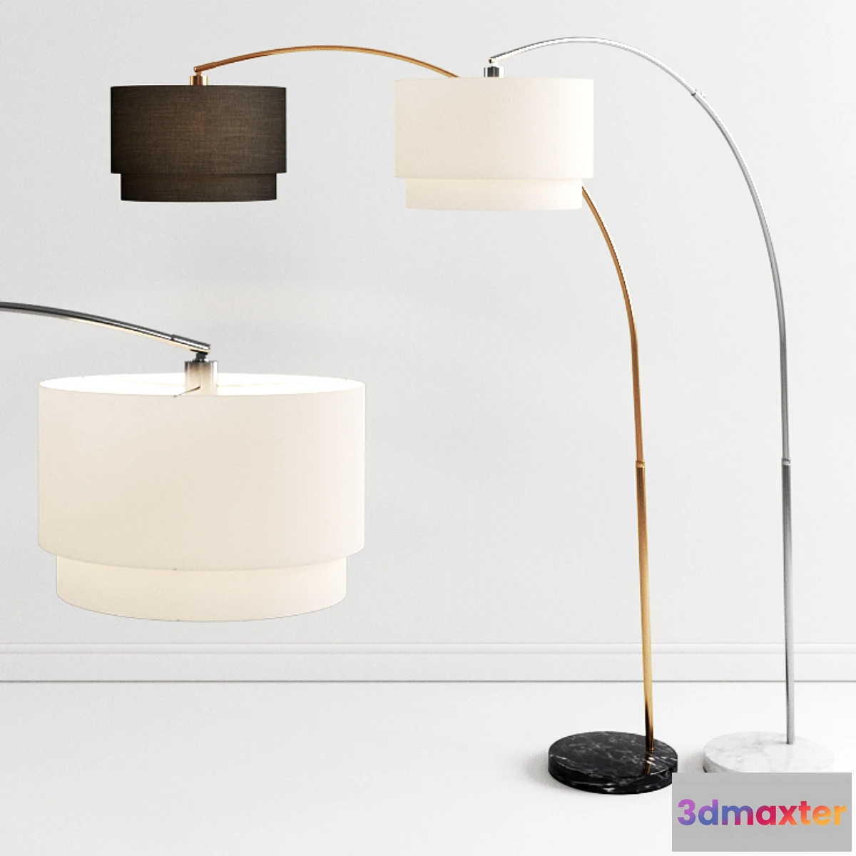 730128 - Crate & Barrel Meryl Arc Brass Floor Lamp - No.2