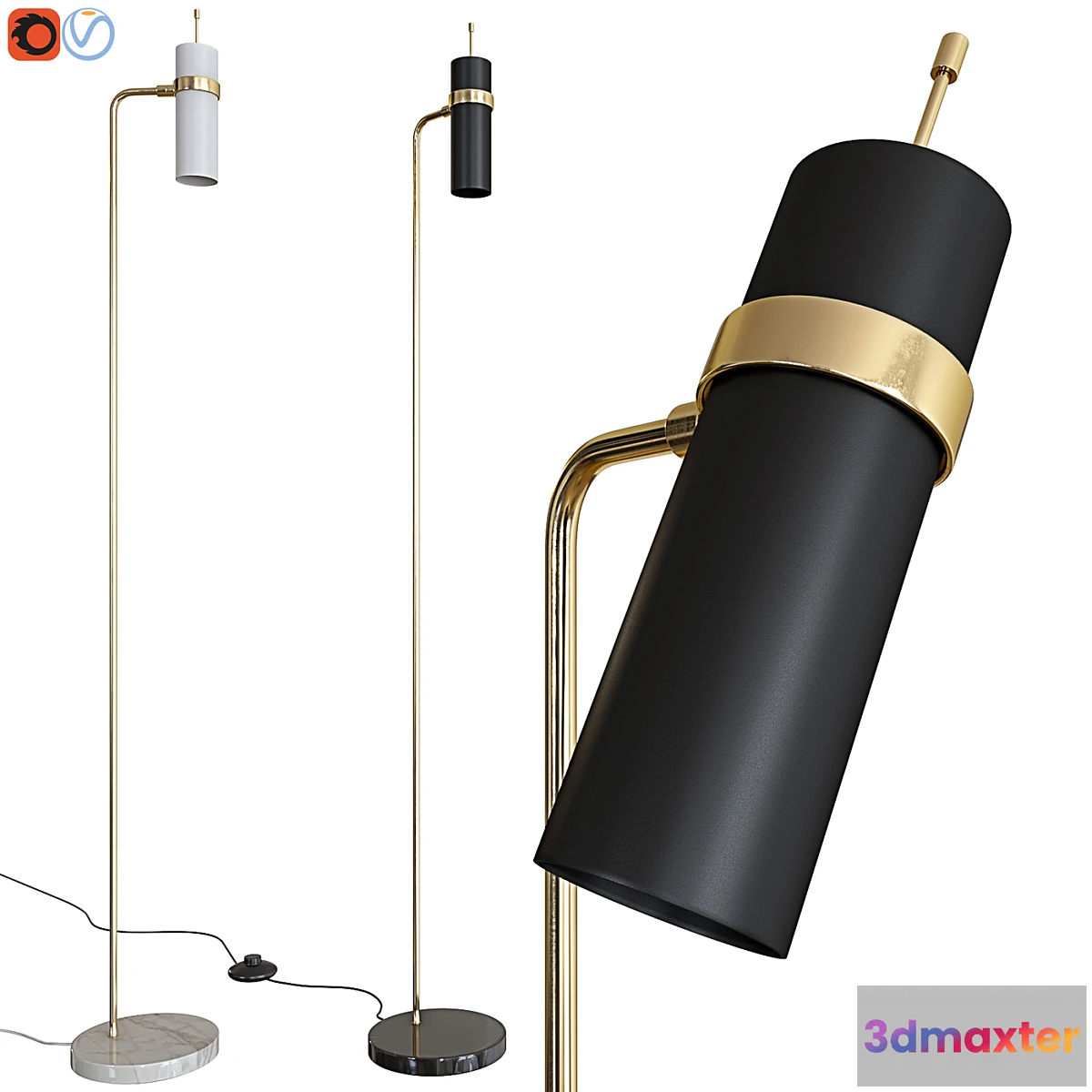 839062 - Liseuse laiton et marbre Isaure - No.3