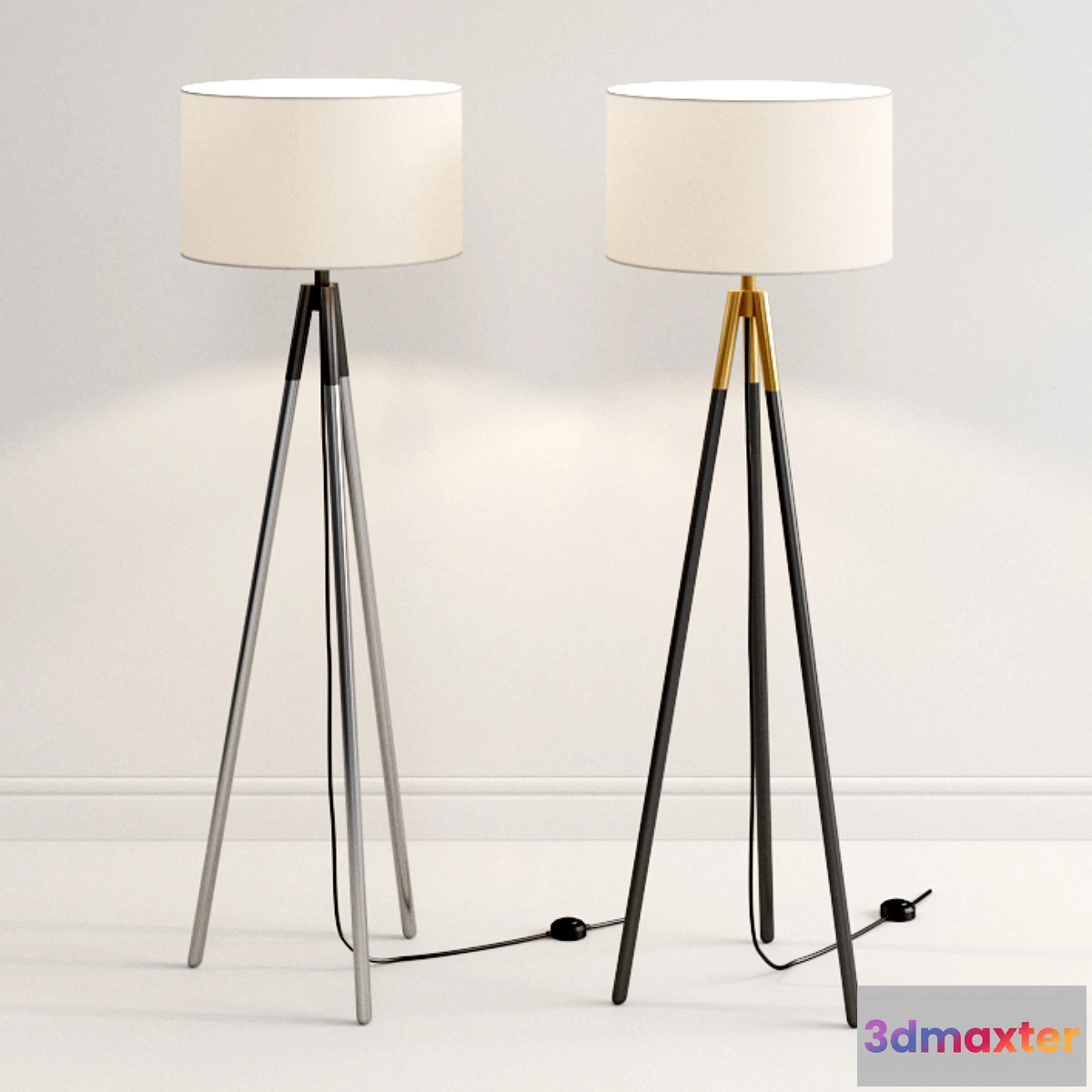 859423 - Crate & Barrel Metal Tripod Floor Lamp - No.4