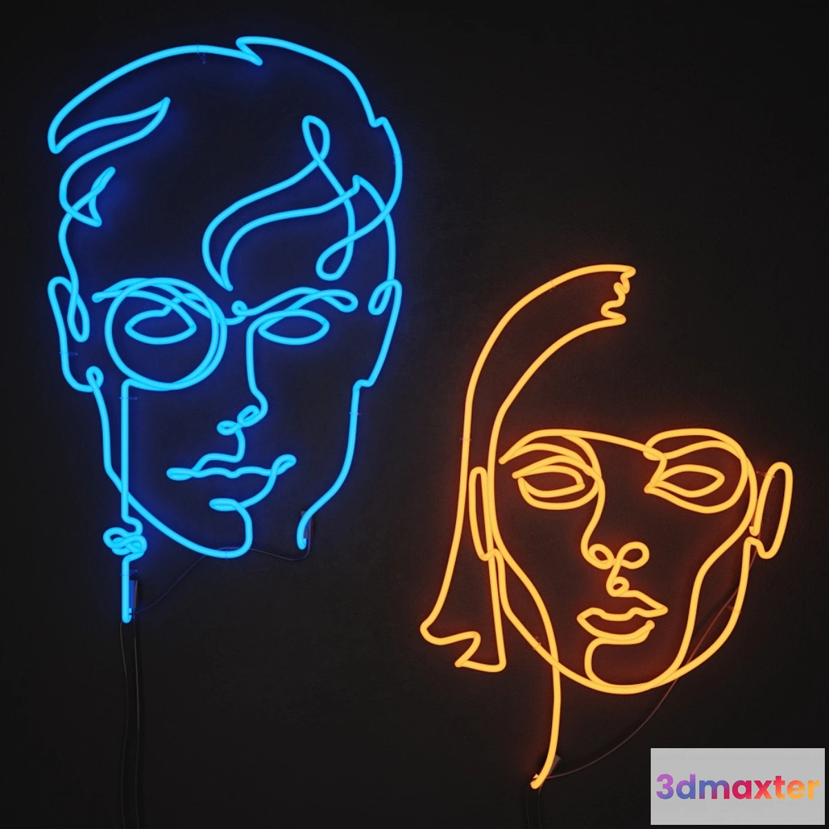 1294319 - neon_set_01 man & woman 3D Max