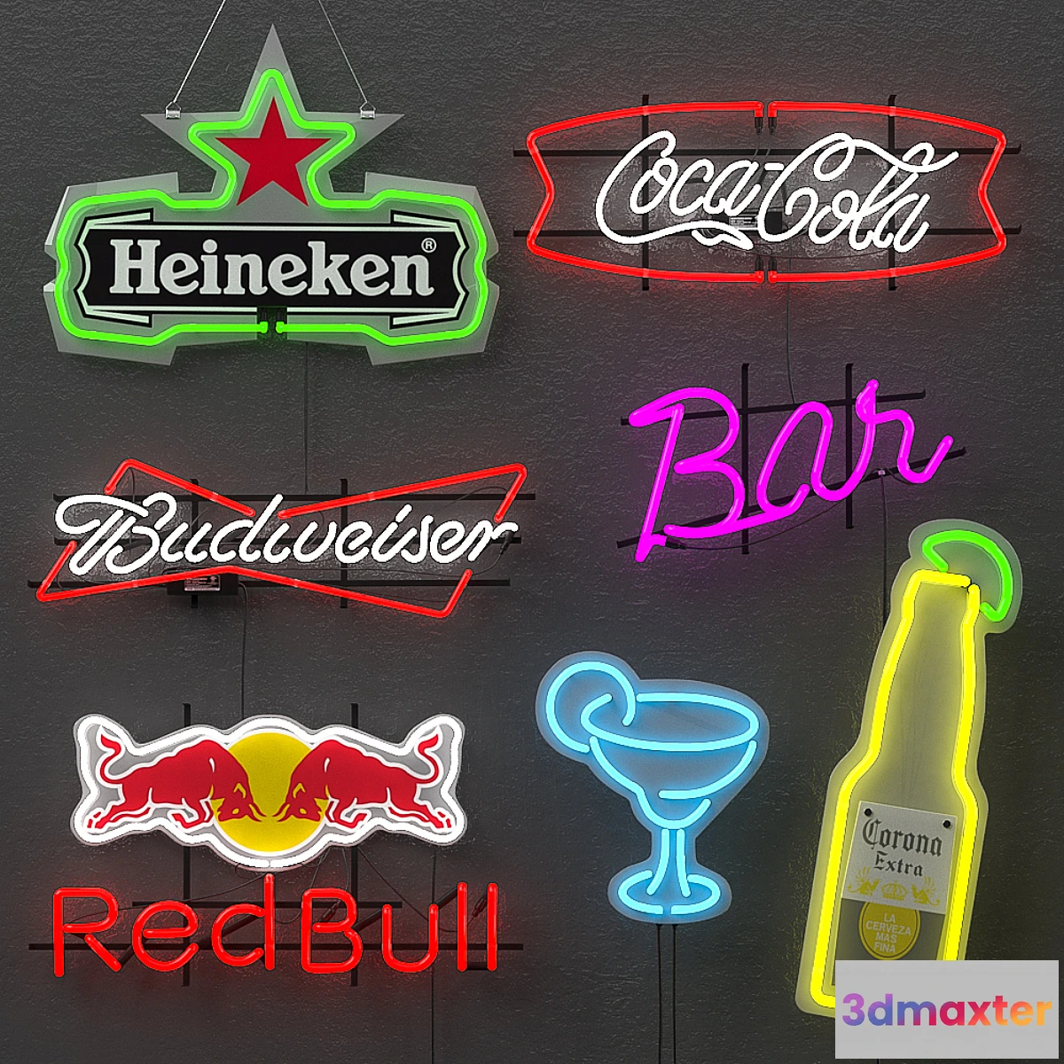 1313503 - Neon Bar Signs 3D Max