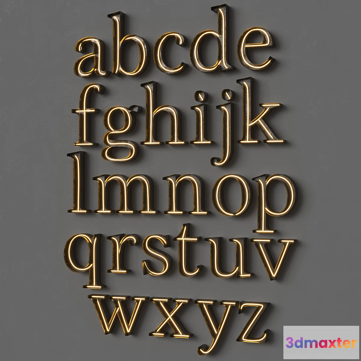 1334224 - STEEL LED LETTE 3D Max