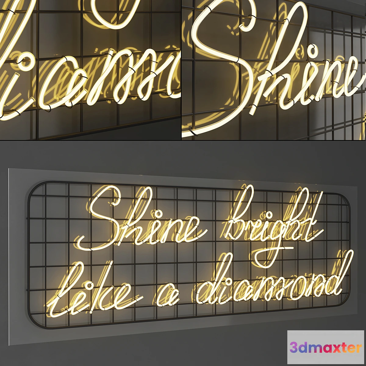 1344247 - Neon sign - Shine bright like a diamond 3D Max