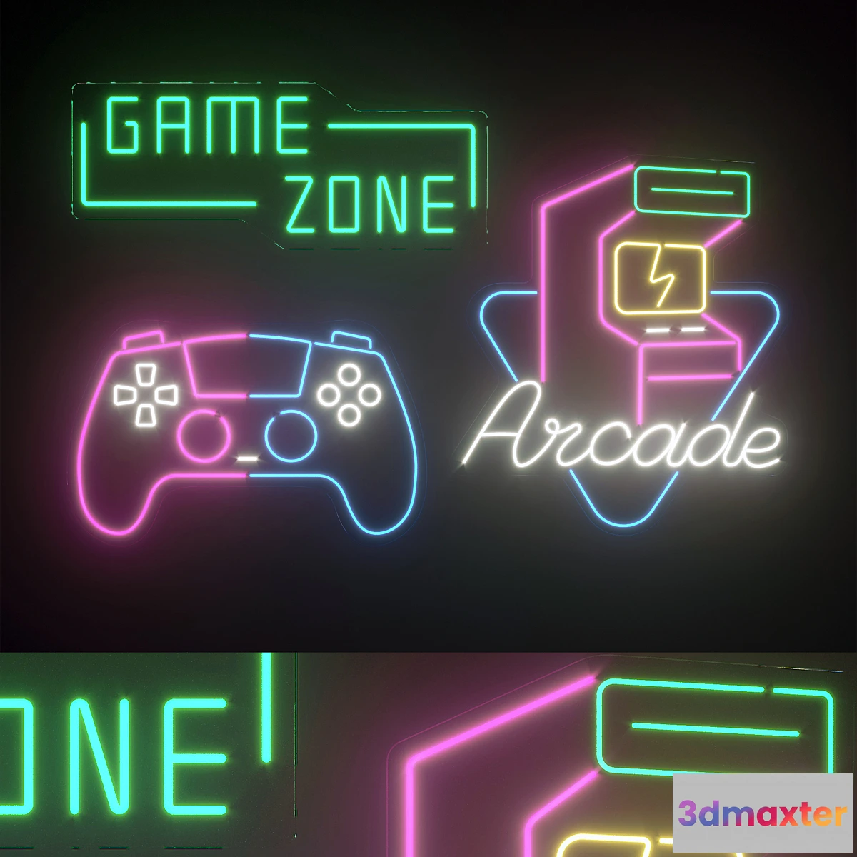 1348410 - Light modules Set 158 Neon 3D Max