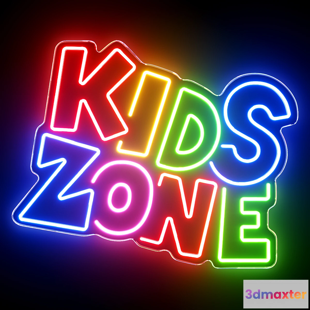 1352130 - Kids Zone Neon Sign 3D Max