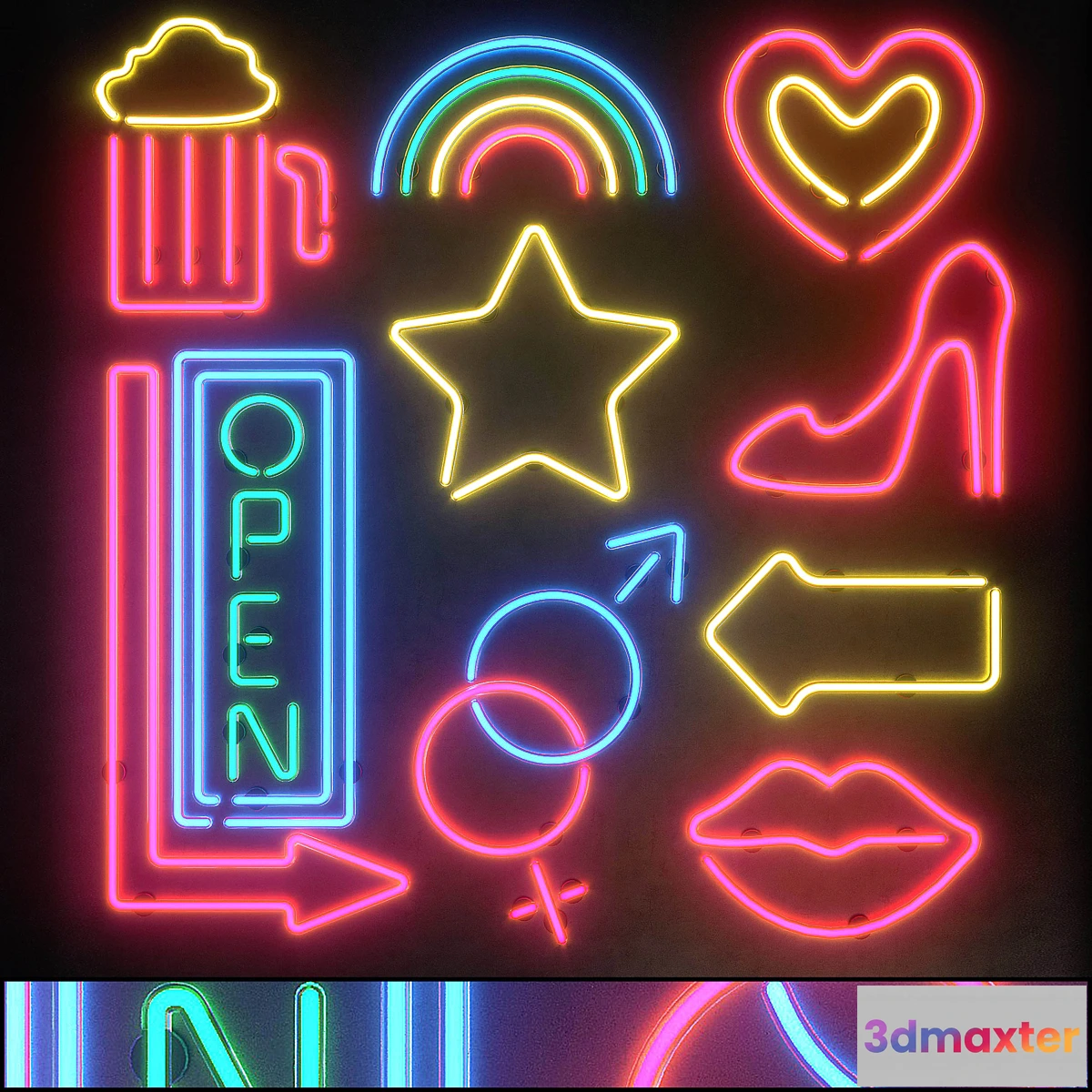 1417164 - Light modules. Set 12. Neon 3D Max