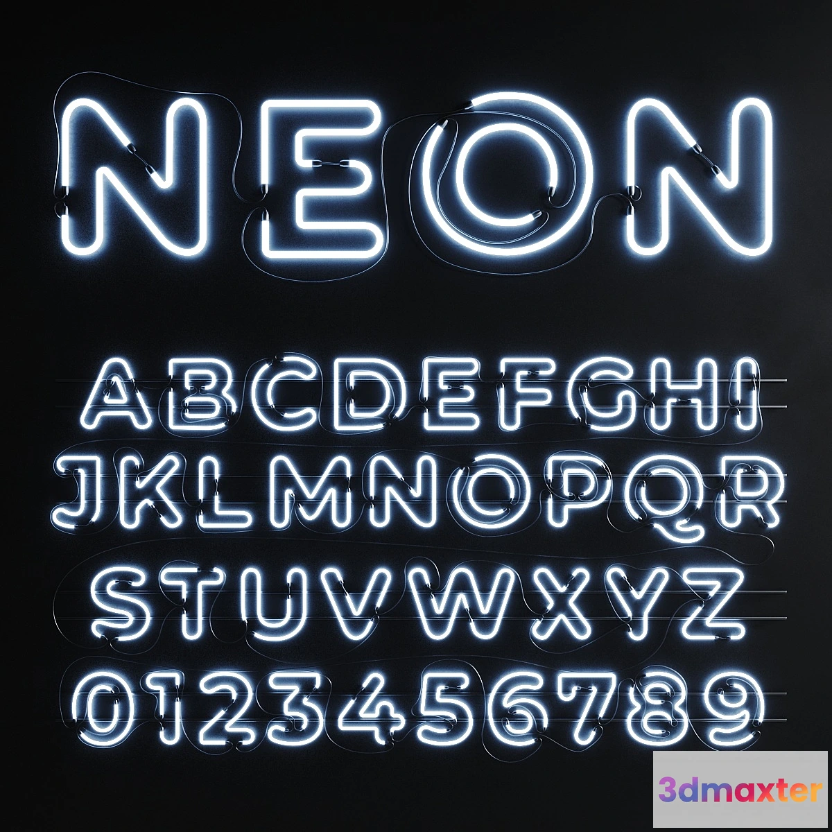 1433836 - Neon Set 012 Neon Alphabet 3D Max