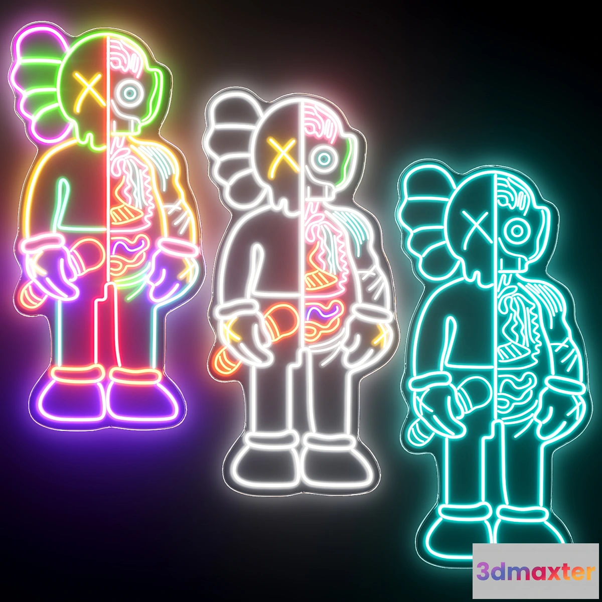 1442420 - KAWS Neon Sign 3D Max