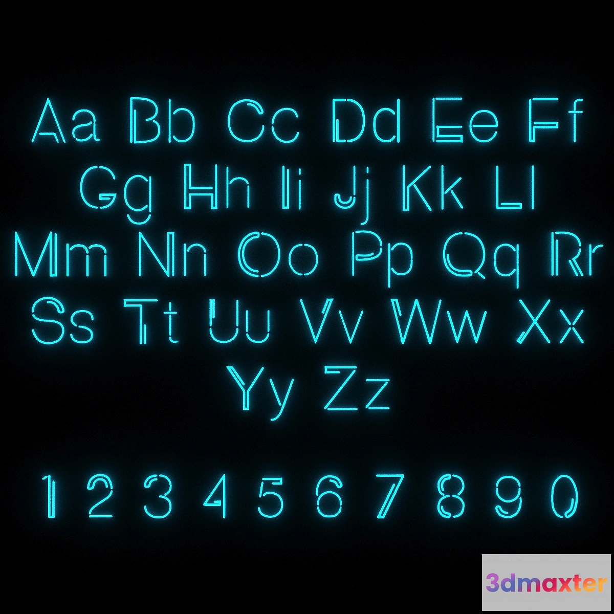 1475800 - Neon Absolute Sans Latin font 3D Max