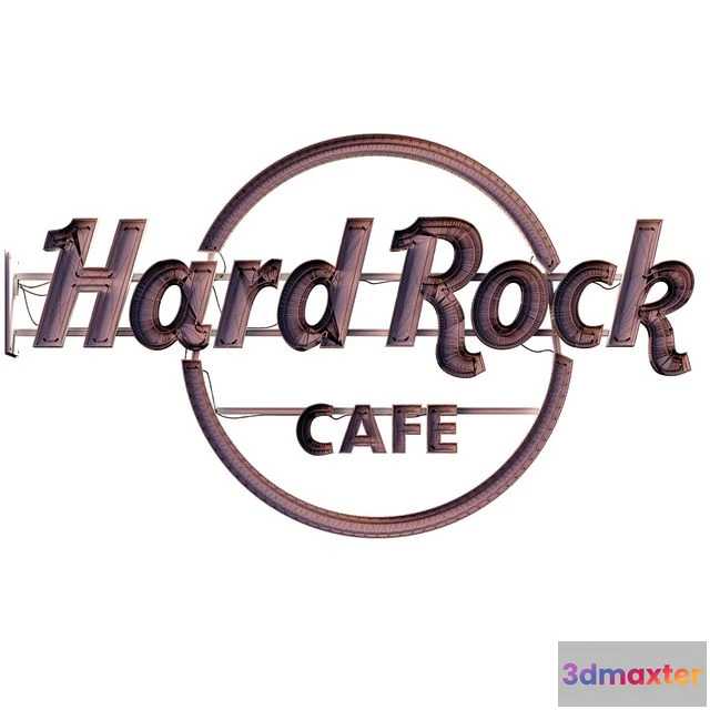 1549499 - Hard Rock cafe neon sign 3D Max