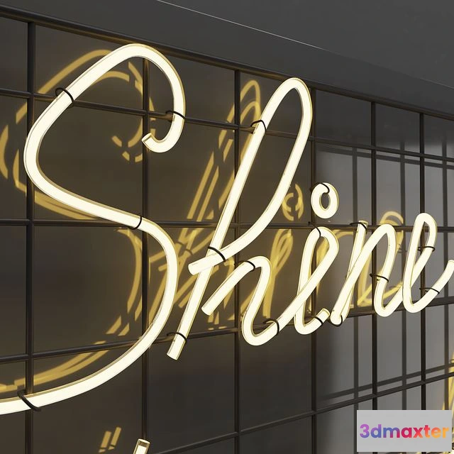 1554387 - Neon sign - Shine bright like a diamond 3D Max