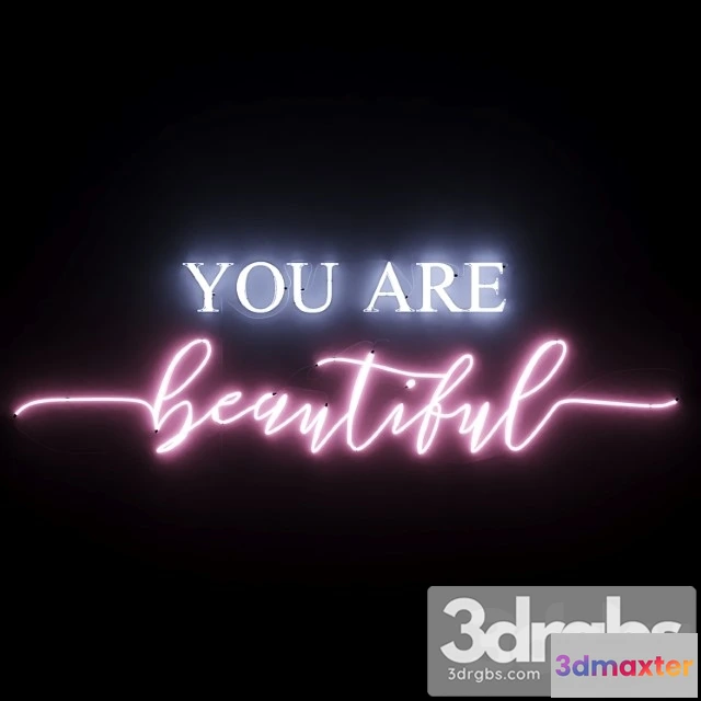 1045660 - Neon text 05 you are beautiful