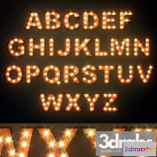 983976 - Lighted Metal Sign Set 12 Alphabet