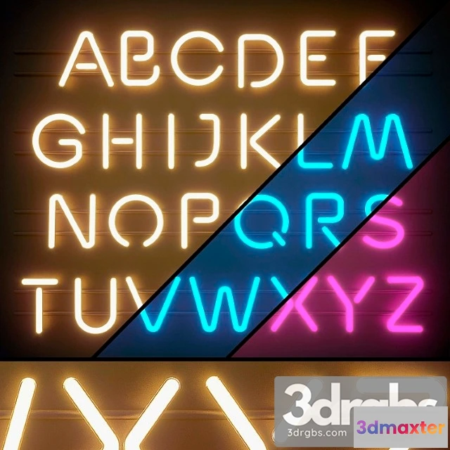 983996 - Neon Light modules. set 06. neon alphabet