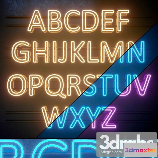 983998 - Neon Light modules. set 08. neon alphabet