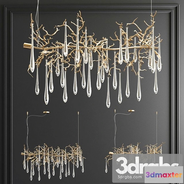 1045948 - Aqua horizontal chandelier by serip lighting