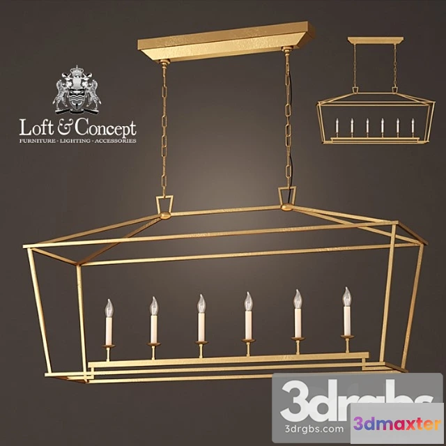 1046590 - Chandelier 19th c. english openwork linear pendant bronze