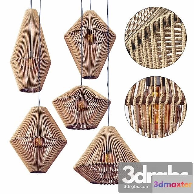 1046822 - Chandeliers Rattan Cone