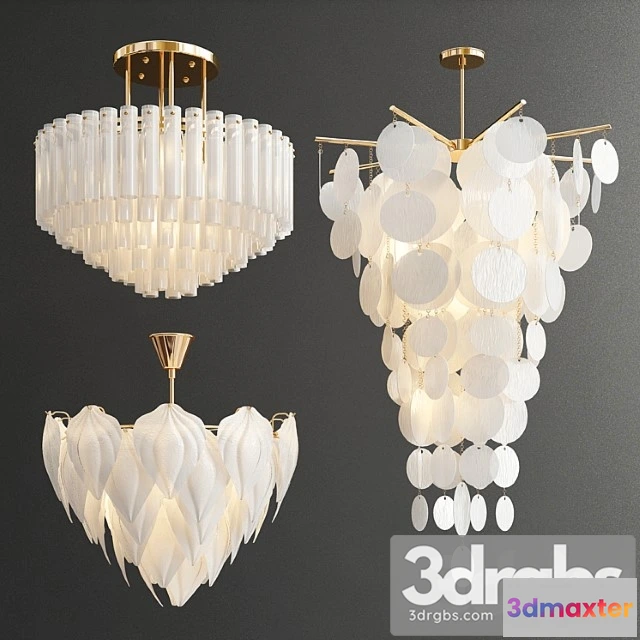 1047166 - Decorative white glass chandelier - 3 type